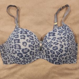 Leopard Print Blue Bra Victorias Secret 34D
